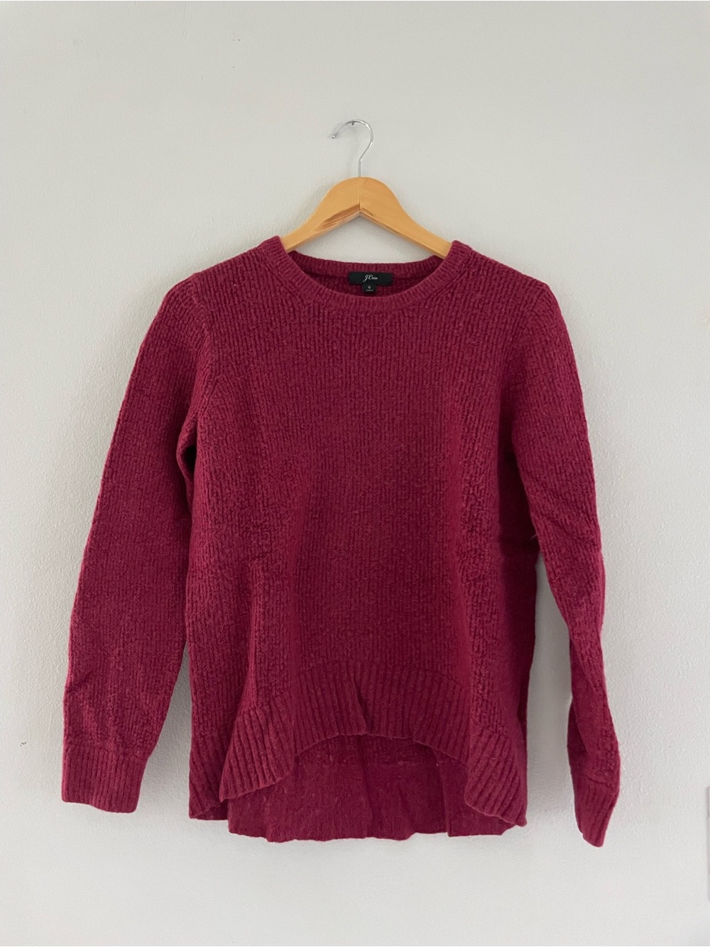 J. Crew Burgundy Merino Wool Crewneck Sweater